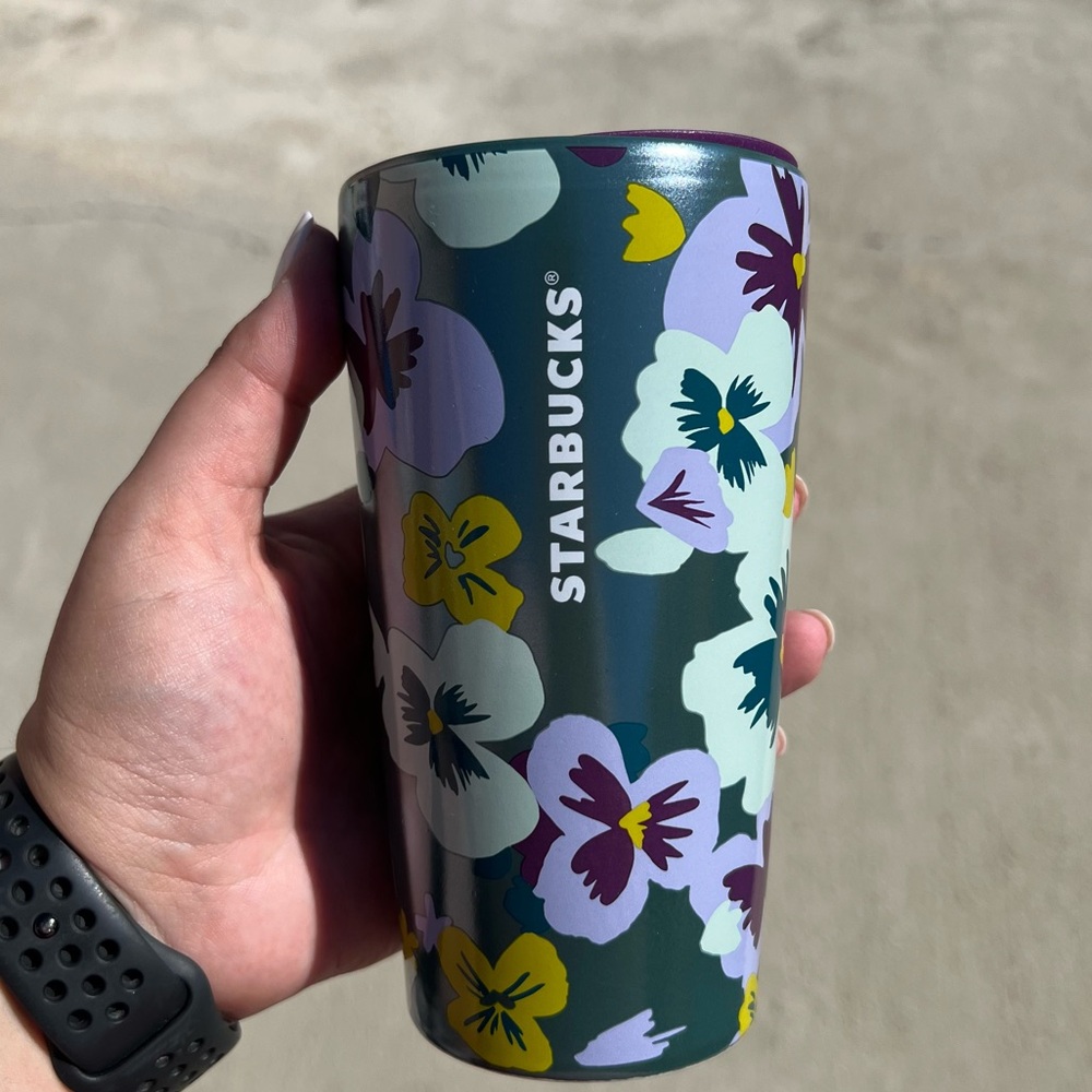 Starbucks 2021 Pansy Floral Tumbler Hot Cup NWT
